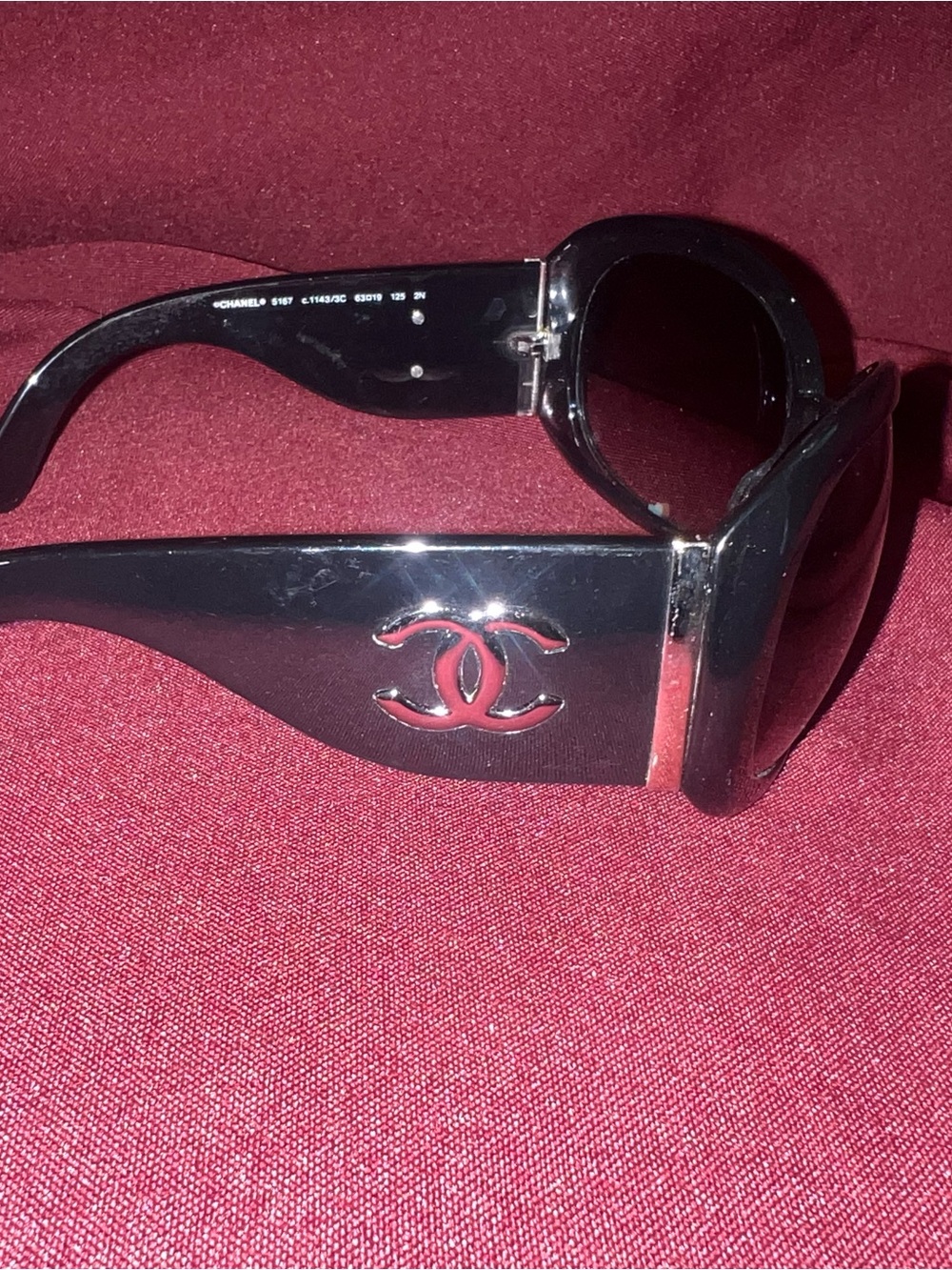 CHANEL Black Logo Oversized Women's Sunglasses